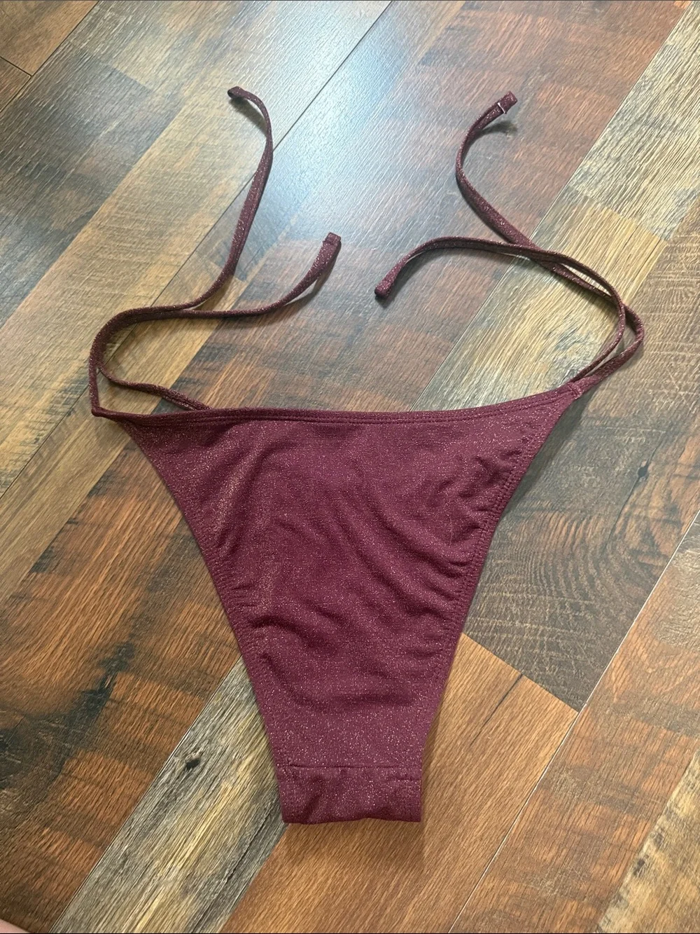 Wild Fable Burgundy Metallic String Bikini Set Size Small